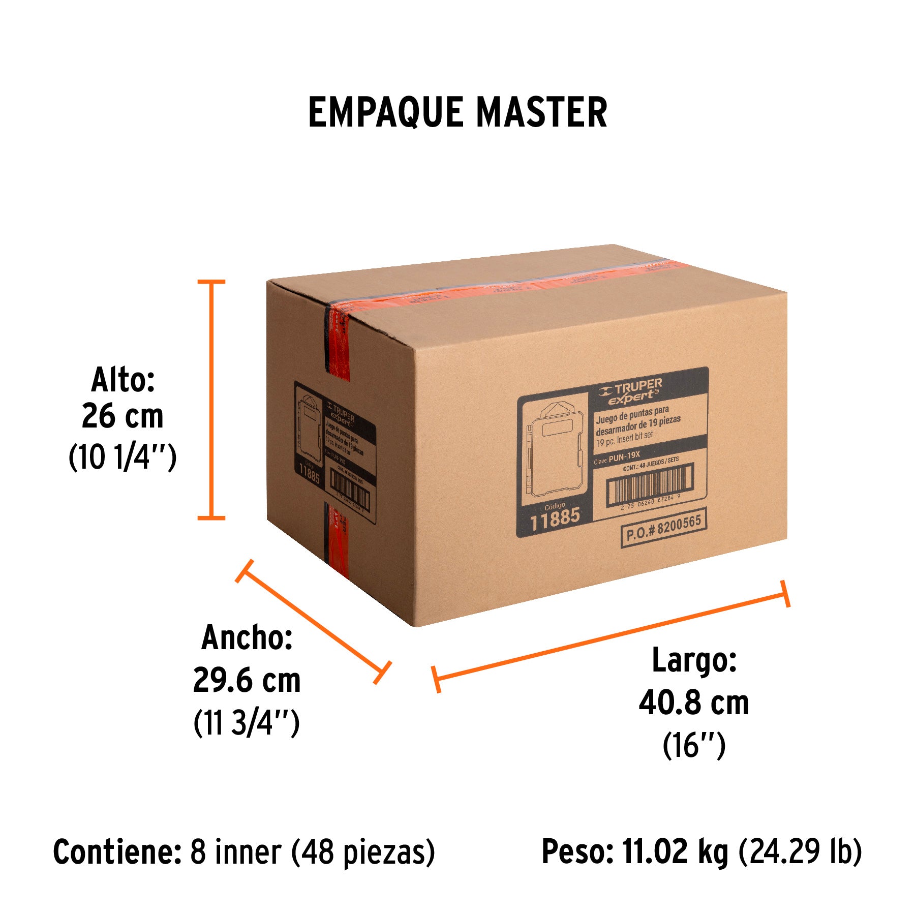 Juego de 19 puntas, 1", S2, Truper Expert
