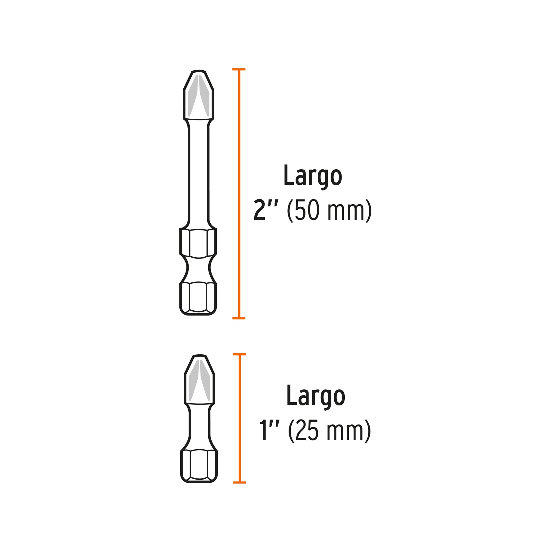 Juego de 40 puntas largos 1' y 2' de impacto mixtas, Expert
