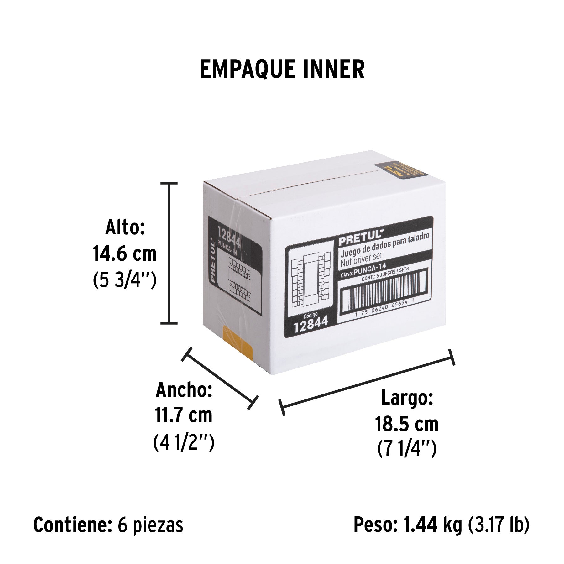 Puntas de caja, intercambiables, 14 piezas en blister 