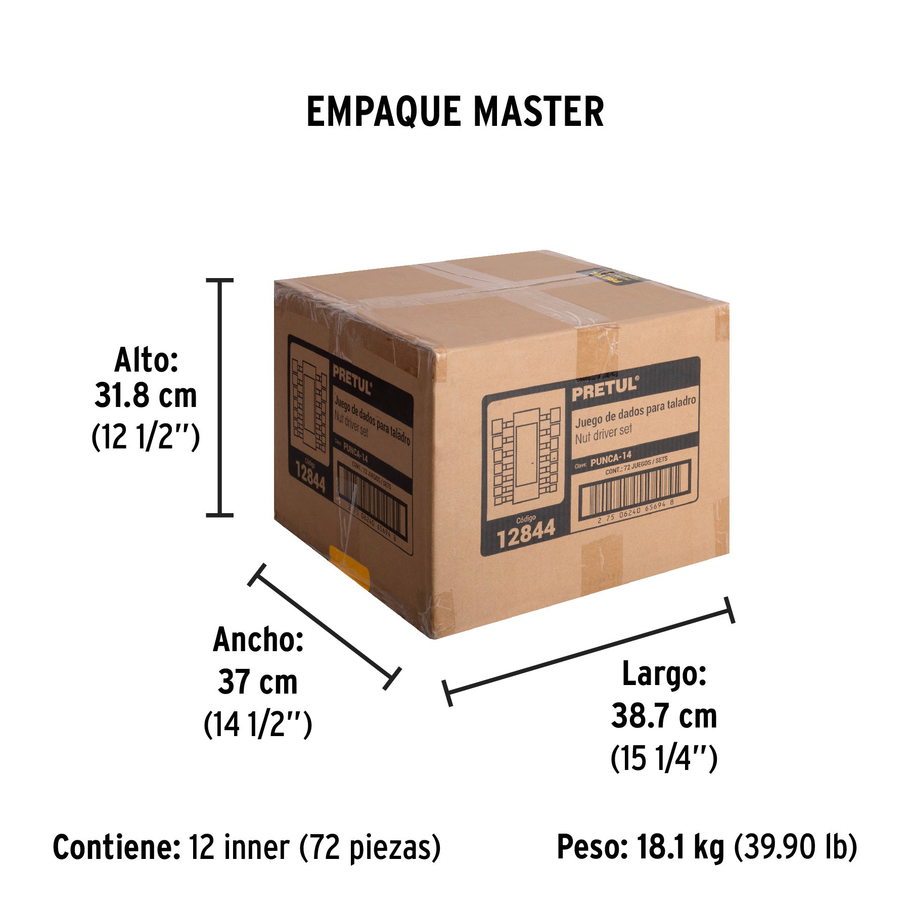 Puntas de caja, intercambiables, 14 piezas en blister 