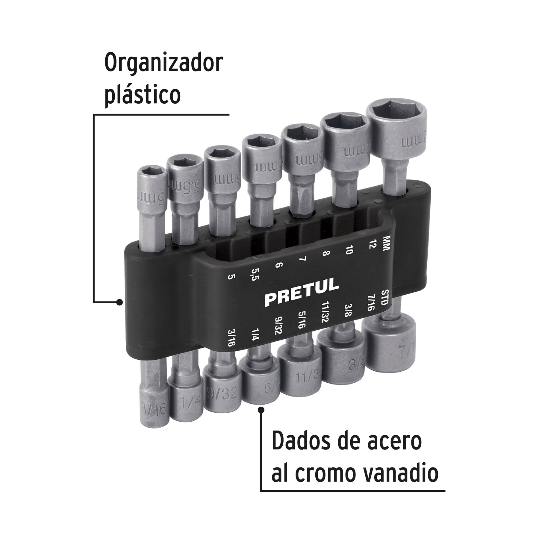 Puntas de caja, intercambiables, 14 piezas en blister 