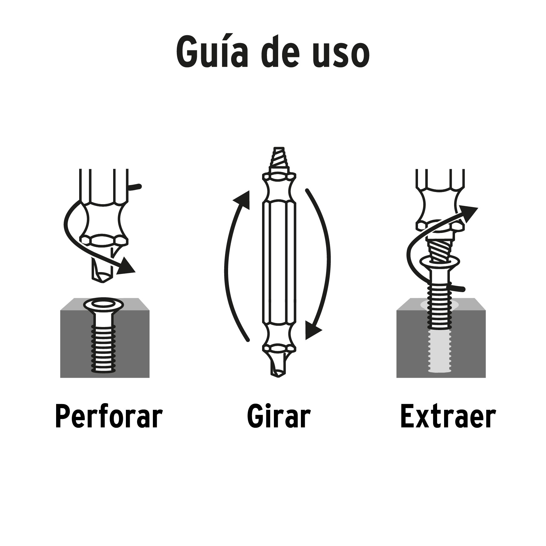 Blíster con 3 puntas extractoras de tornillos, Truper