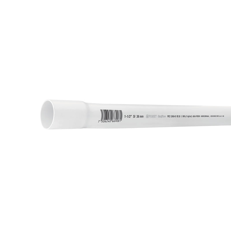 Tubo hidráulico PVC, 1-1/2", RD 26, 3 metros