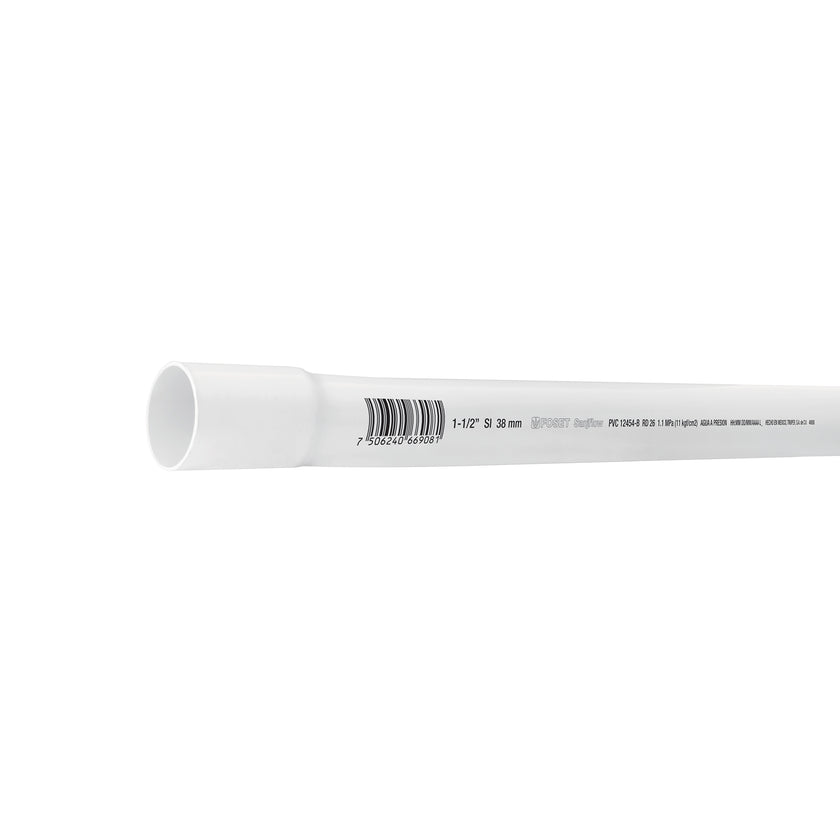 Tubo hidráulico PVC, 1-1/2", RD 26, 3 metros