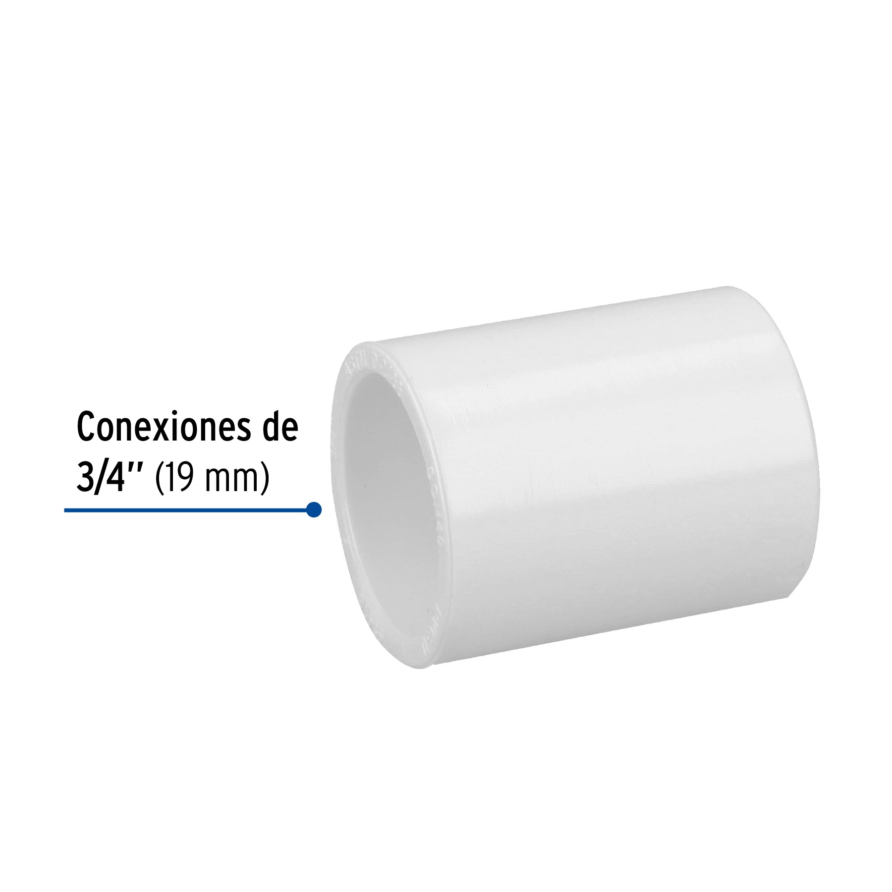 Cople de PVC, 3/4"