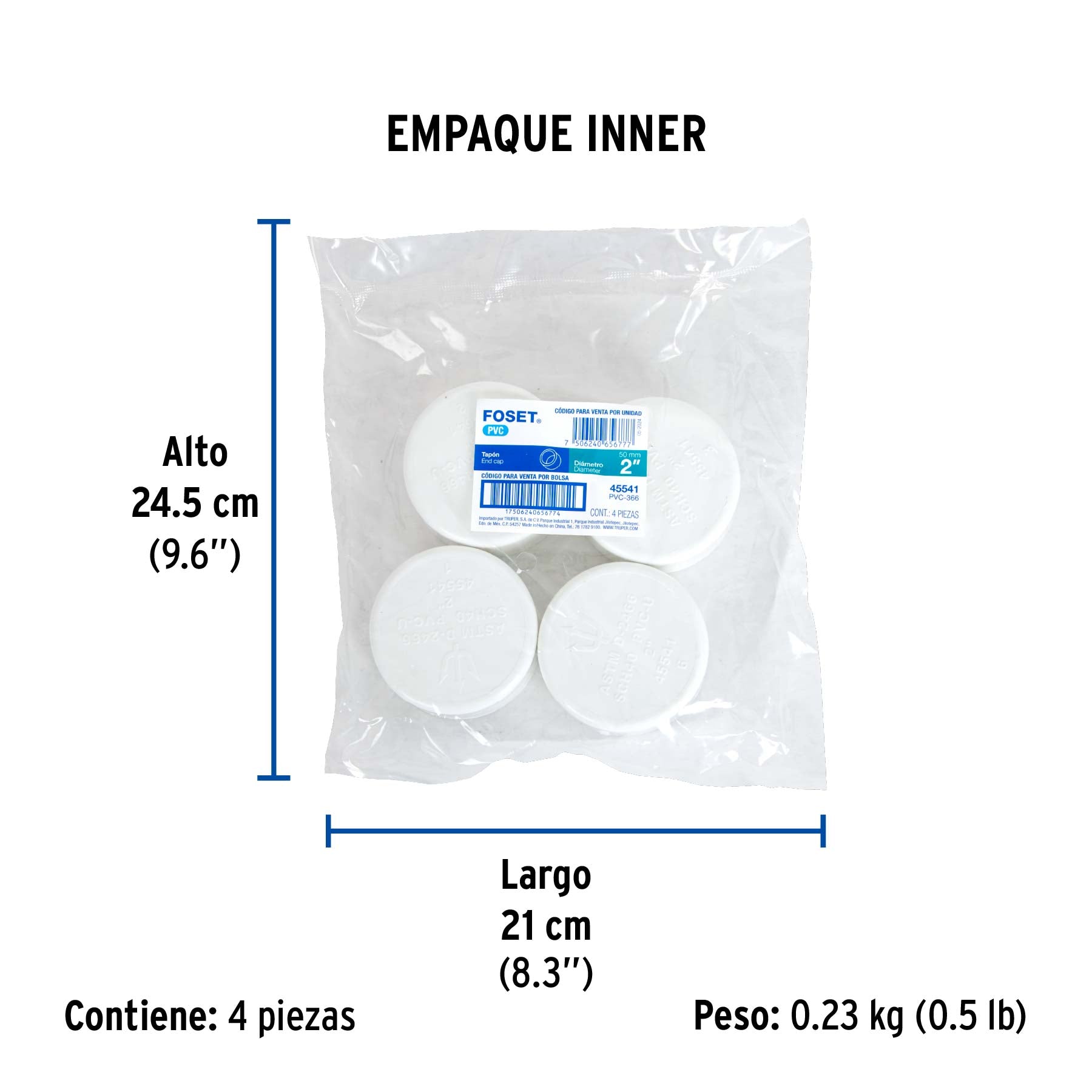 Tapón de PVC, 2"