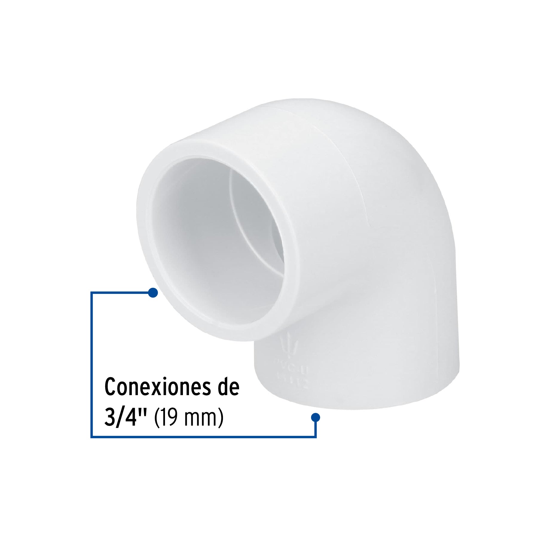 Codo 90° de PVC, 3/4"