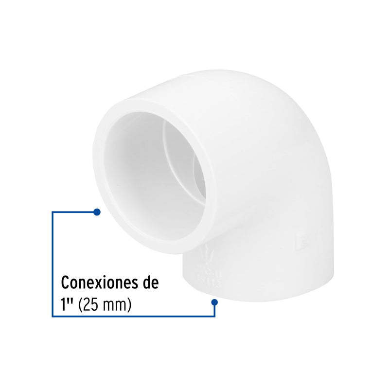 Codo 90° de PVC, 1"