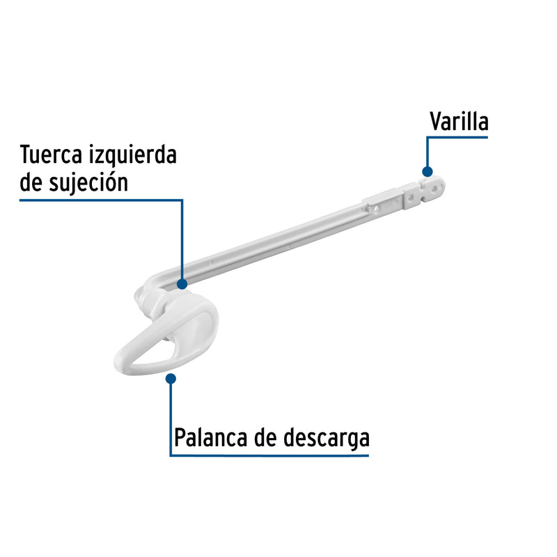 Palanca frontal plástica blanca para WC, FOSET