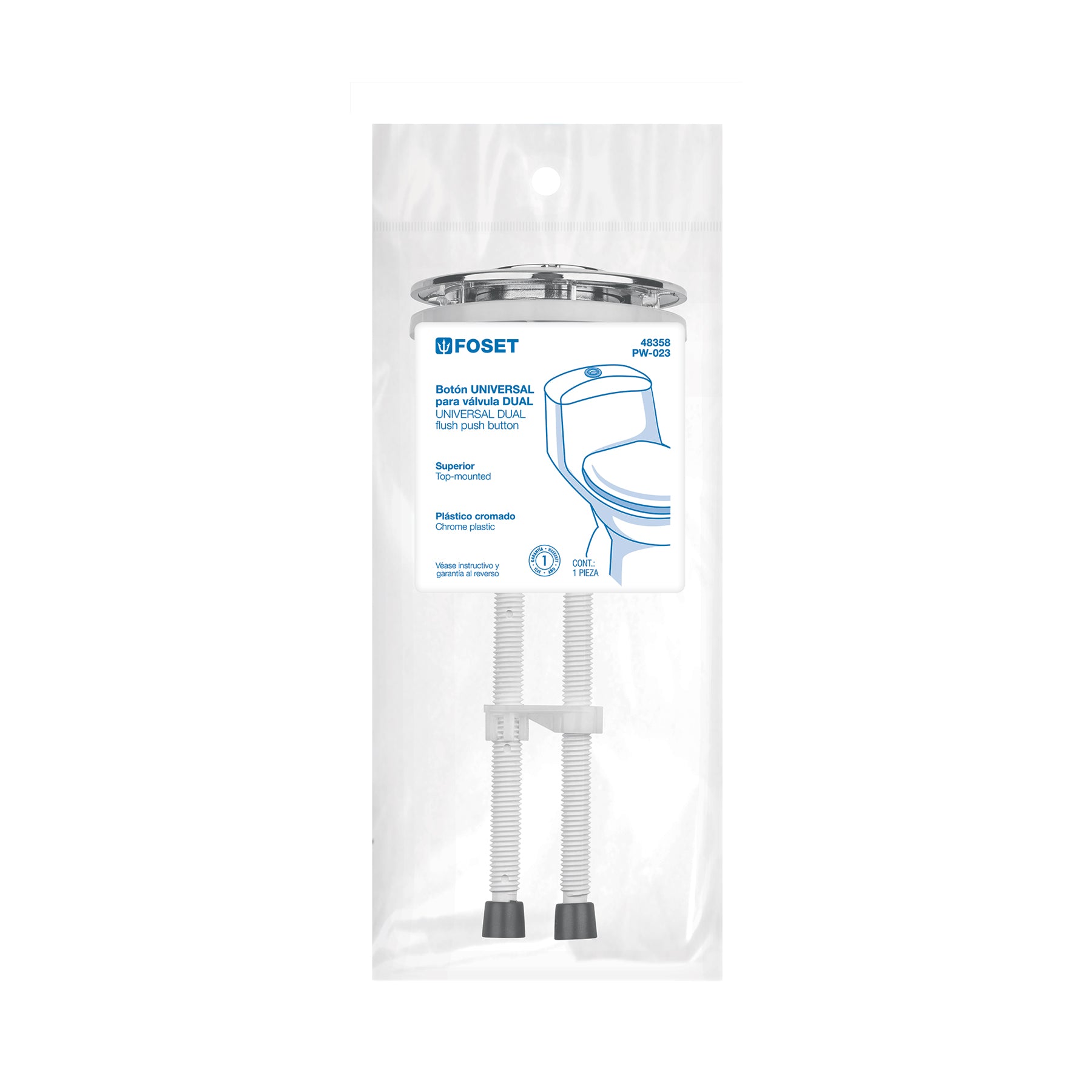 Botón superior universal p/válvula dual para WC, FOSET
