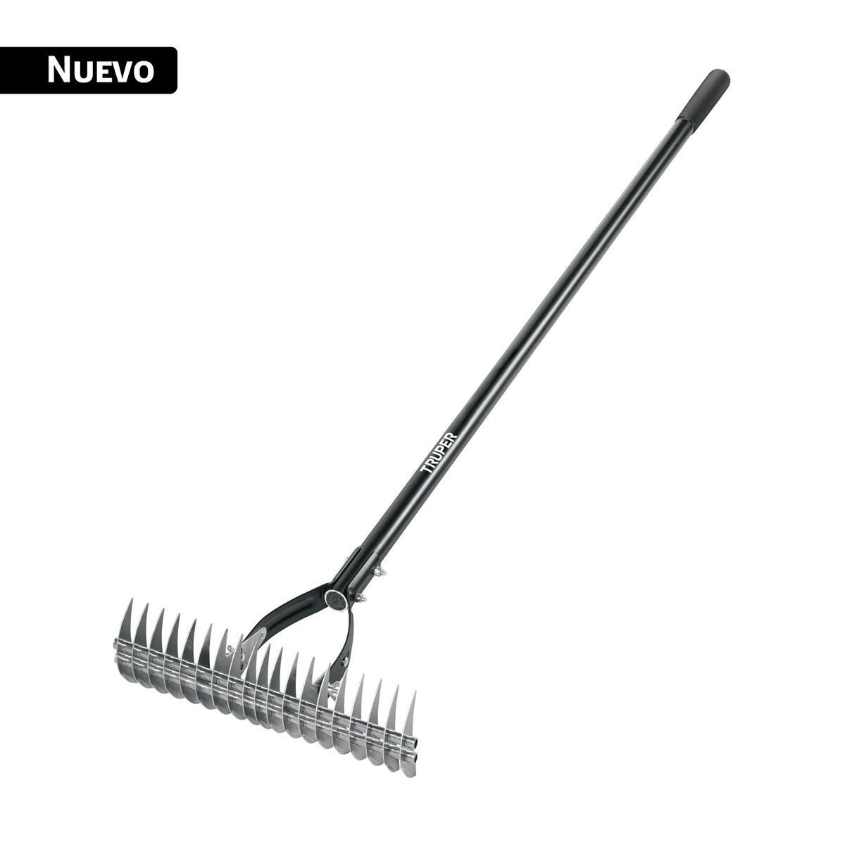Rastrillo aireador de 19 dientes, mango 54',fibra Vidrio