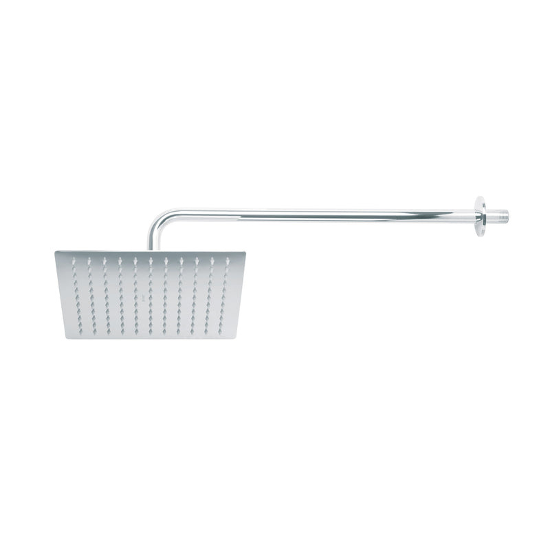 Regadera acero inoxidable, 10", con brazo, cromado, Riviera