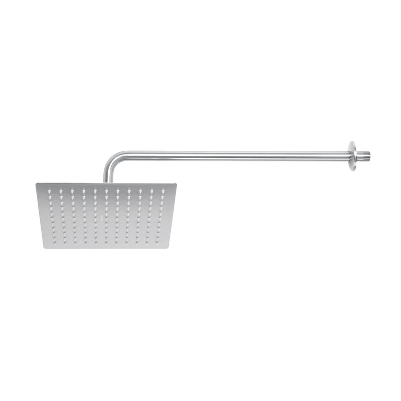 Regadera acero inoxidable, 10", con brazo, satinado, Riviera