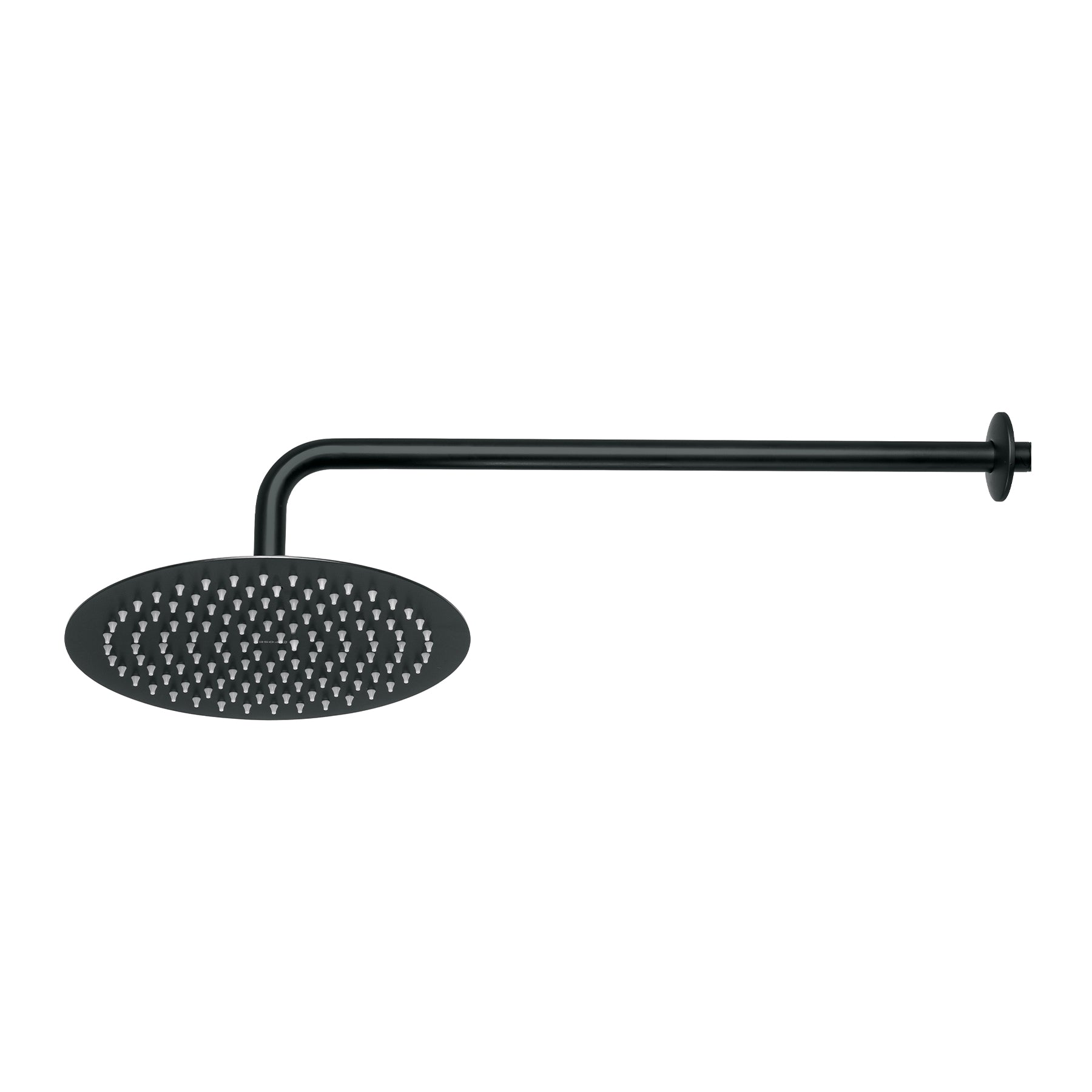 Regadera plato redondo 10' con brazo, negro, FOSET RIVIERA