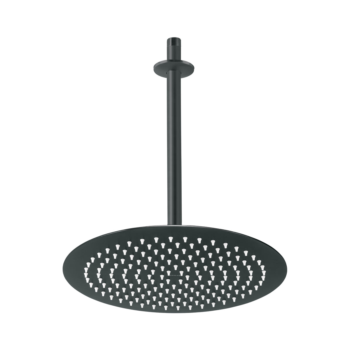 Regadera plato redondo 12' con brazo, negro, FOSET RIVIERA