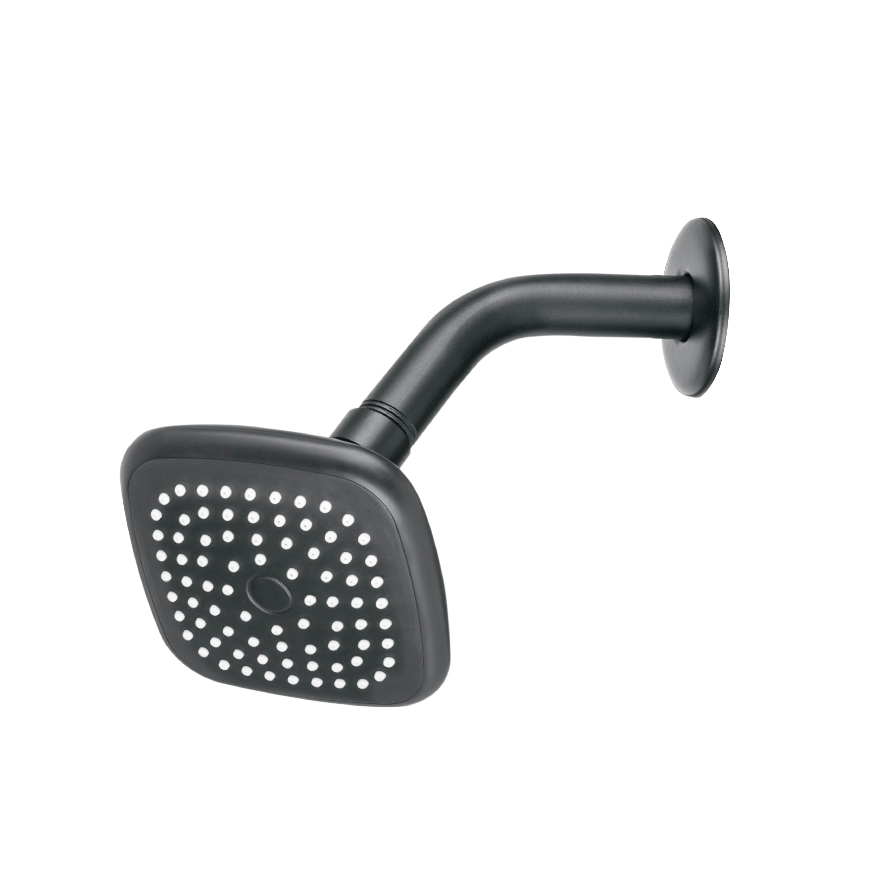 Regadera cuadrada 3-3/4' brazo y chapetón, negro, Basic