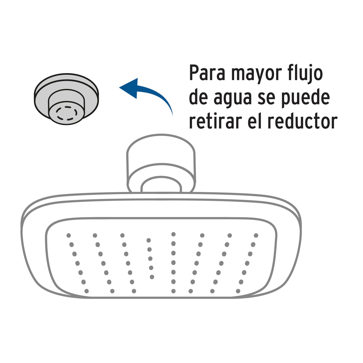 Regadera cuadrada 3-3/4' brazo y chapetón, negro, Basic