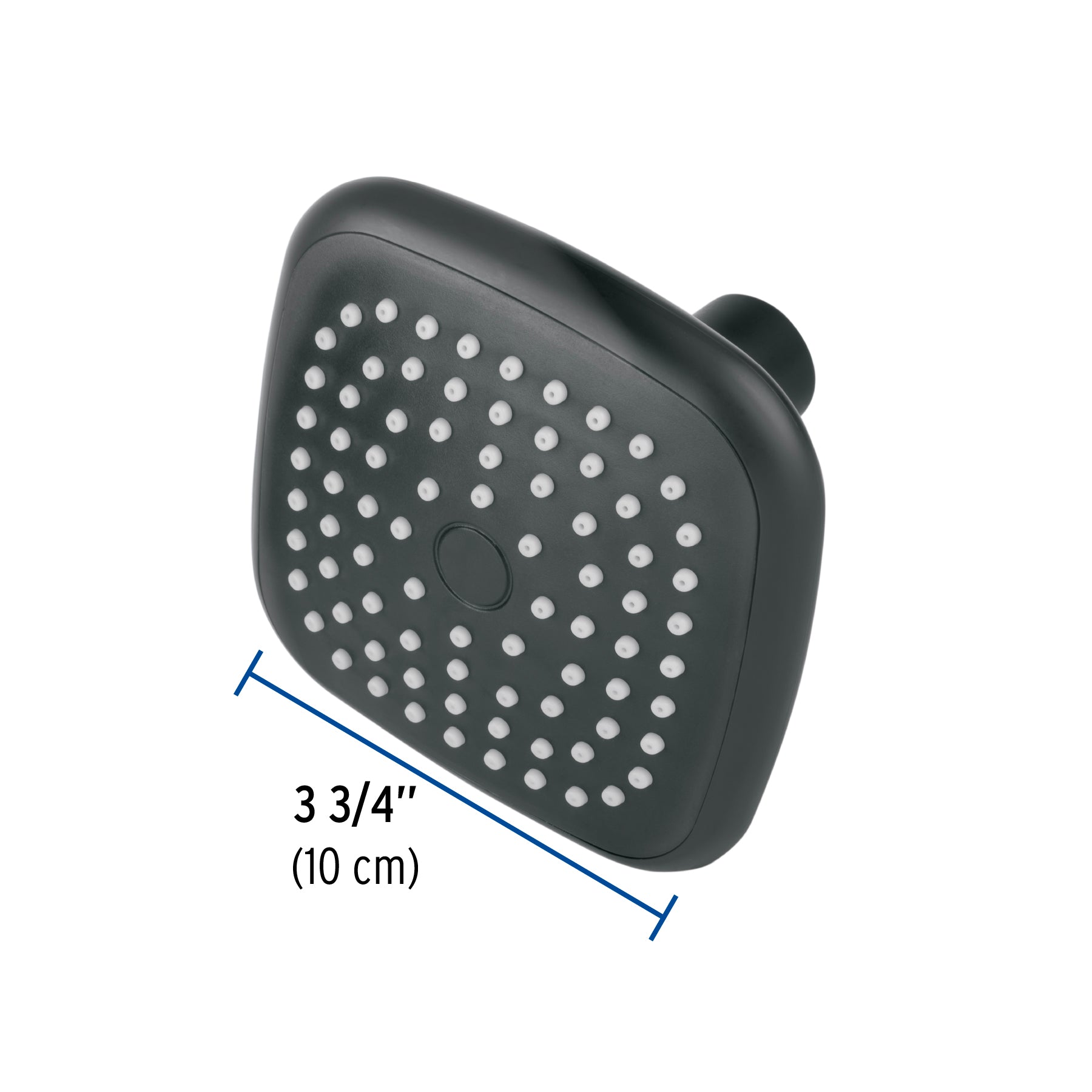 Regadera cuadrada de ABS 3-3/4' sin brazo, negro, Basic
