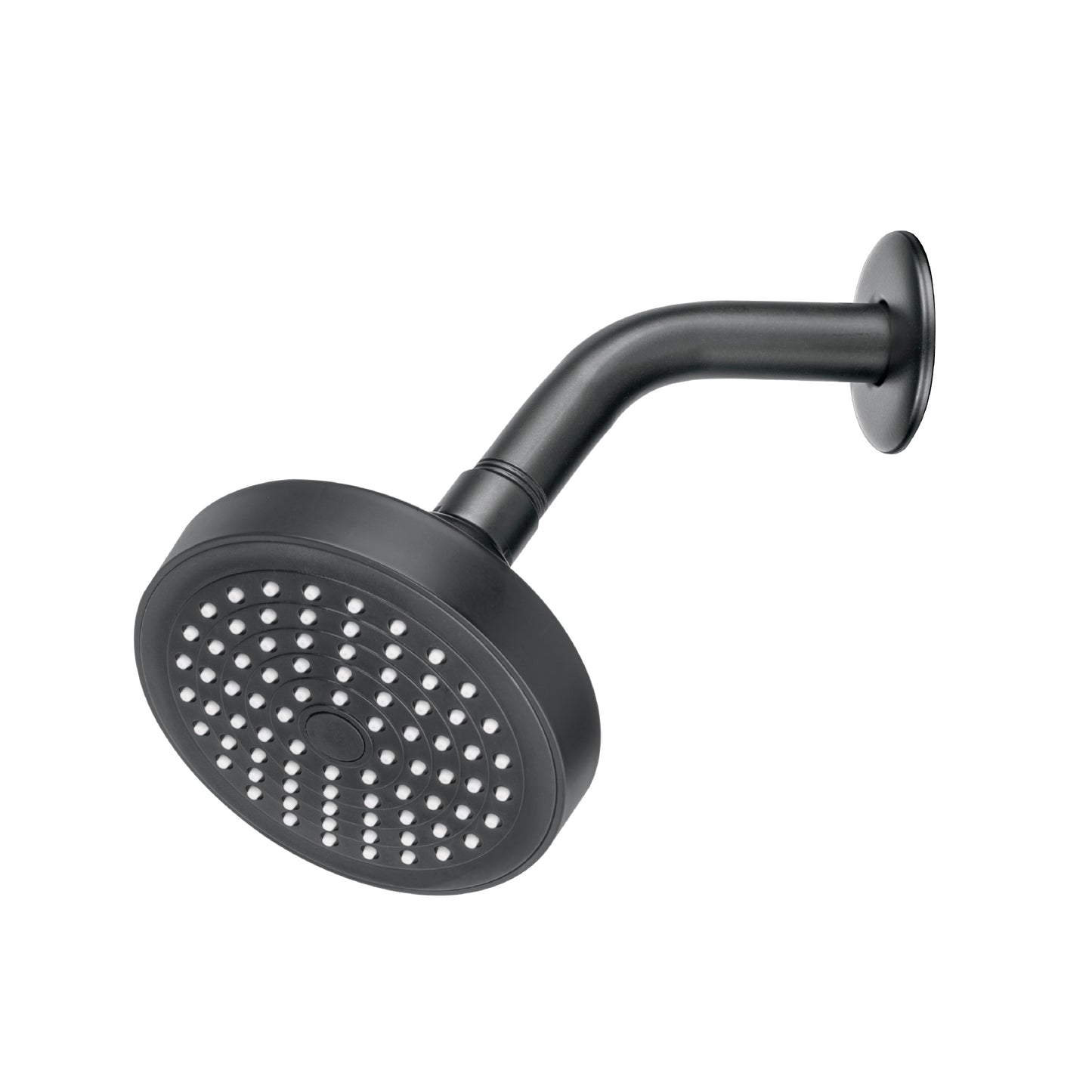 Regadera redonda 4-1/4' brazo y chapetón, negro, Basic