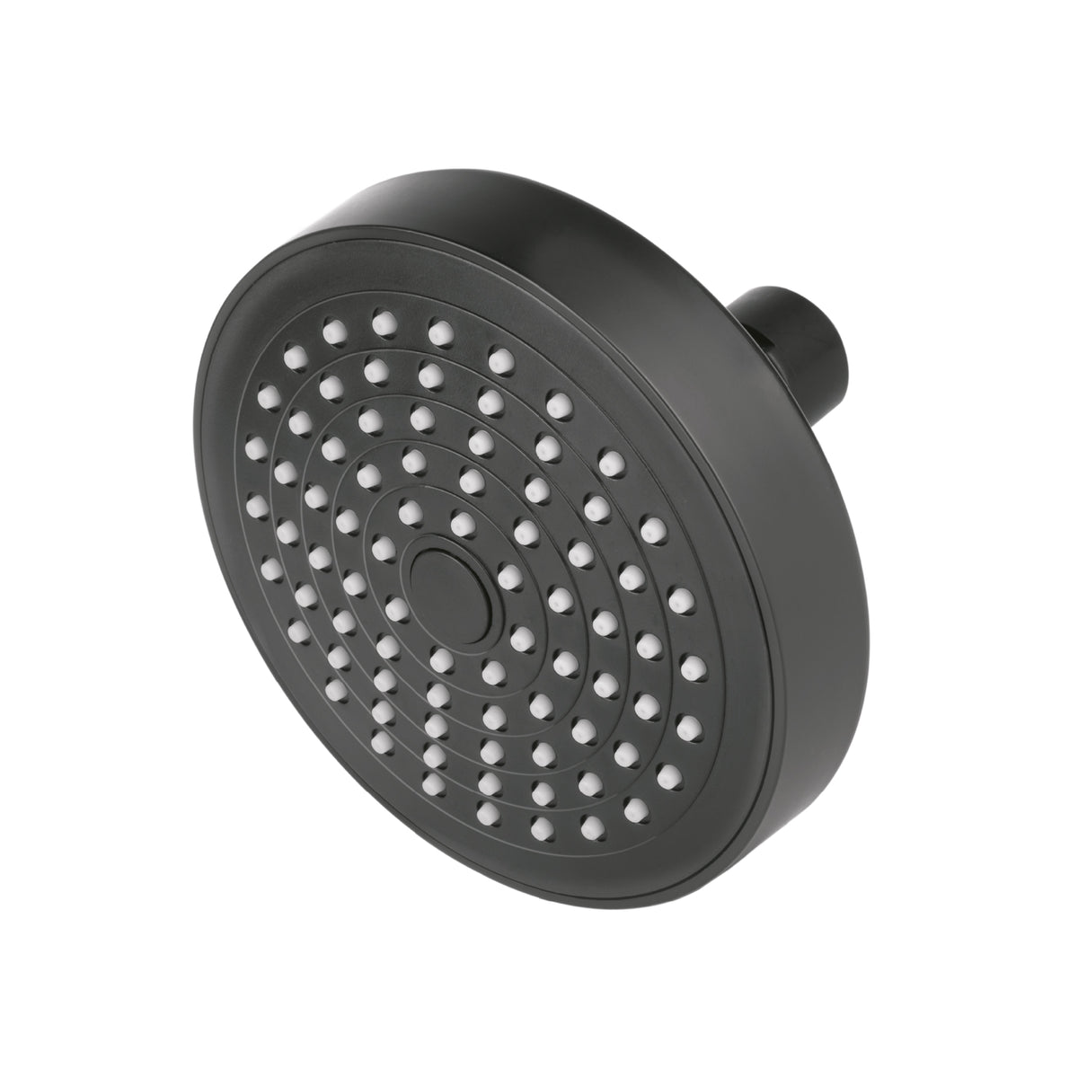 Regadera redonda de ABS 4-1/4' sin brazo, negro, Basic