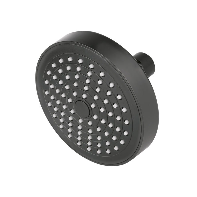 Regadera redonda de ABS 4-1/4' sin brazo, negro, Basic