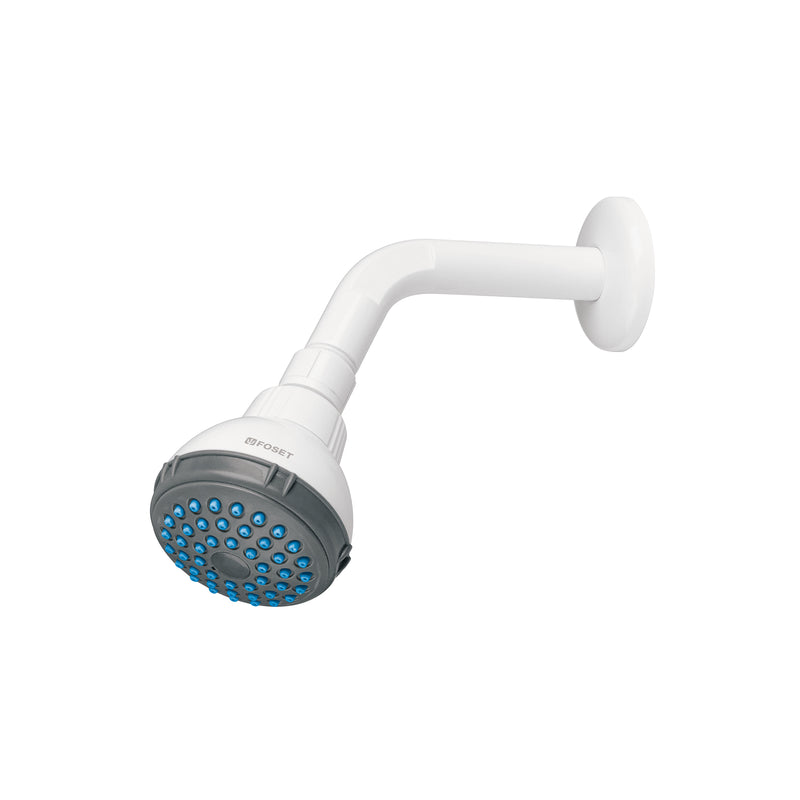 Regadera redonda, cabeza ABS, 2-1/2', Blanca, Basic