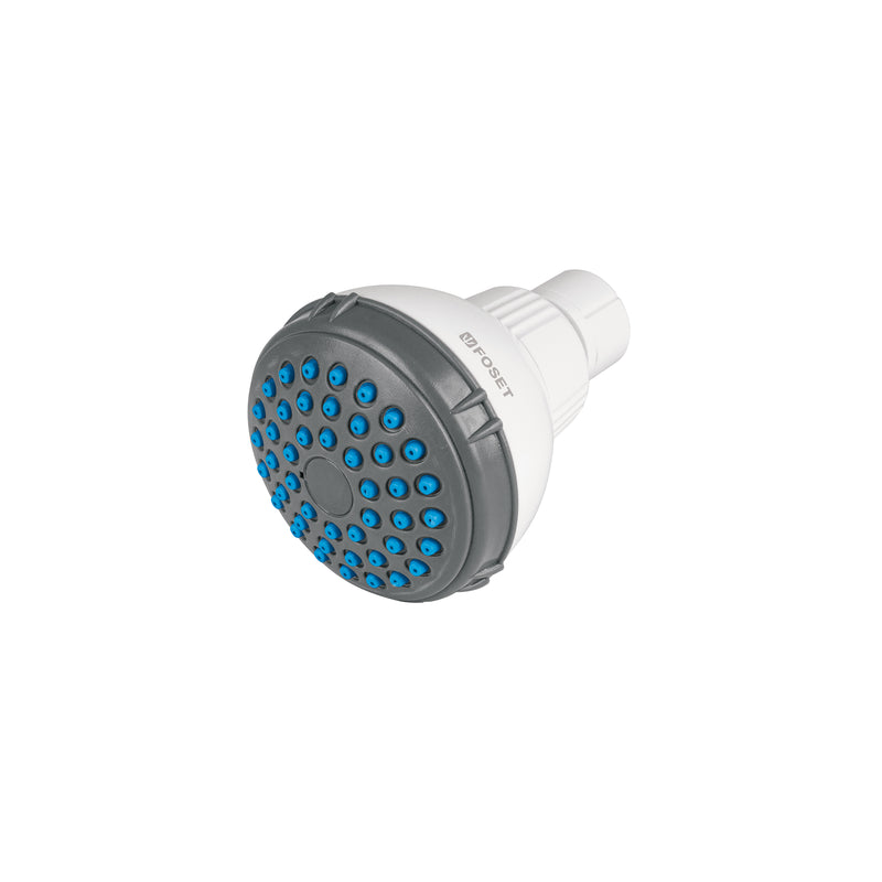 Regadera redonda sin brazo de ABS, 2-1/2', Blanca, Basic