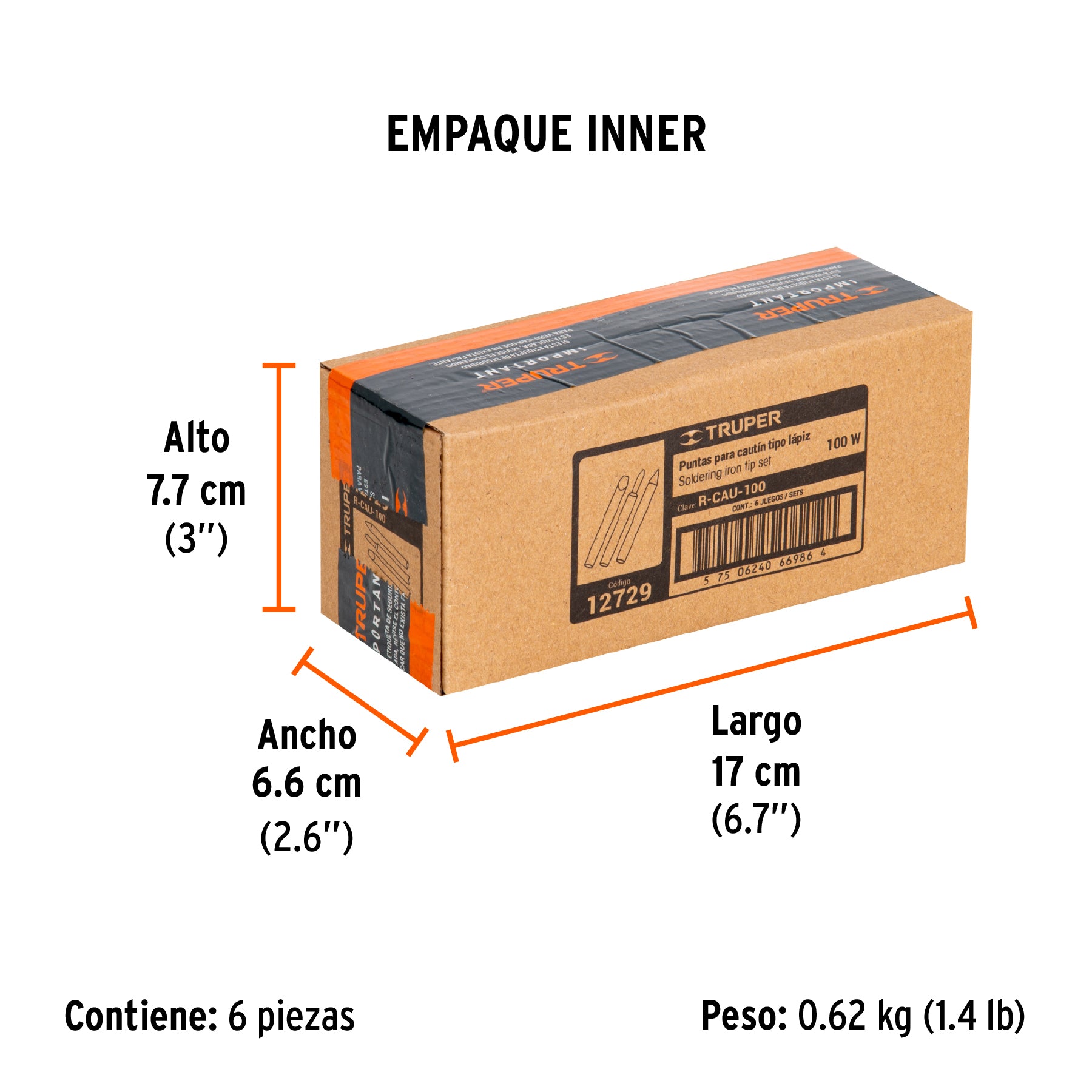 Puntas de repuesto para cautín tipo lápiz CAU-100, 3 piezas