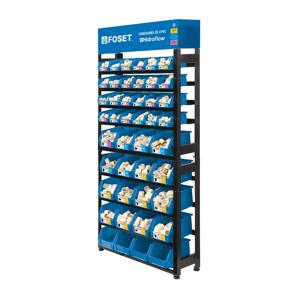 Rack con conexiones CPVC, Foset