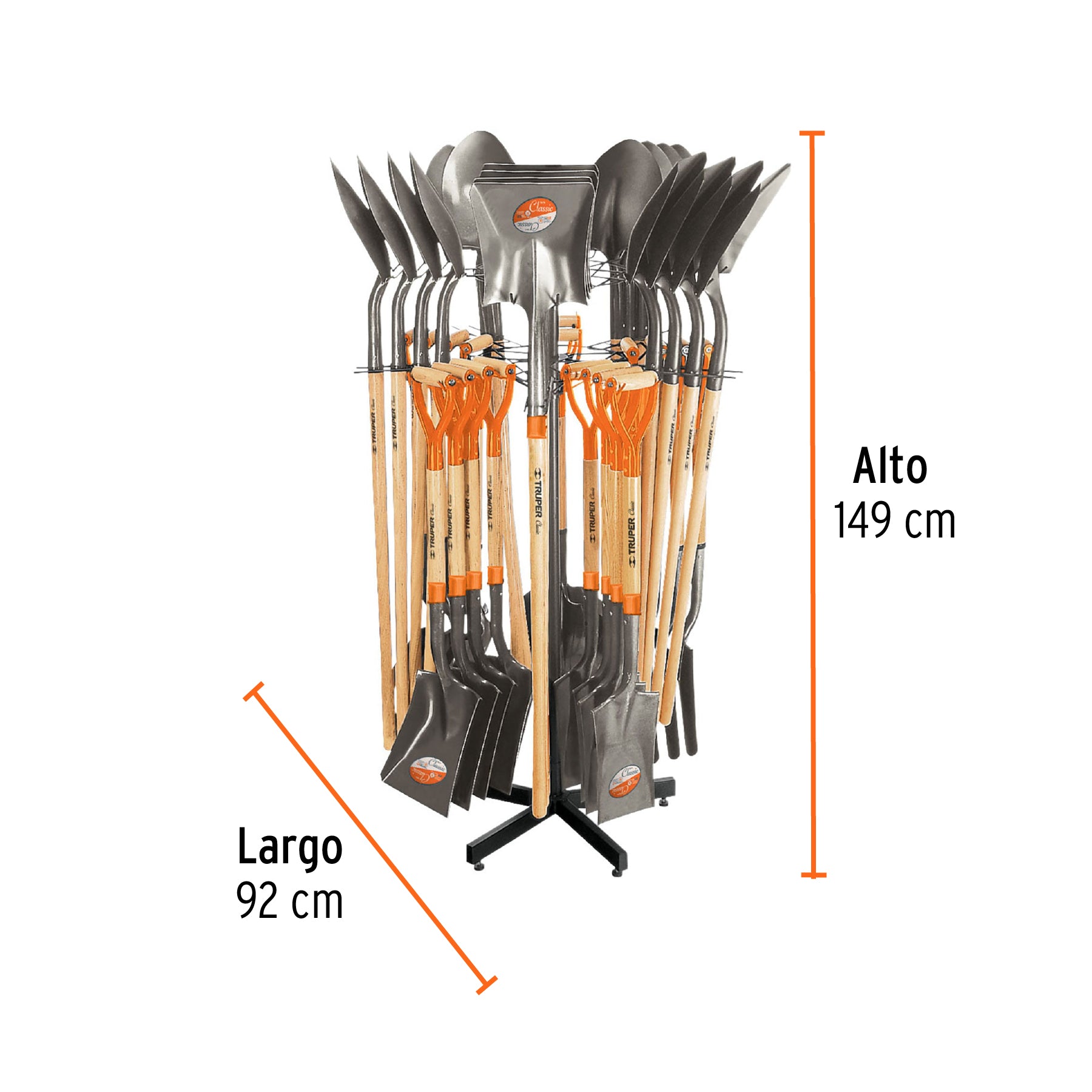 Rack giratorio para palas y bieldos