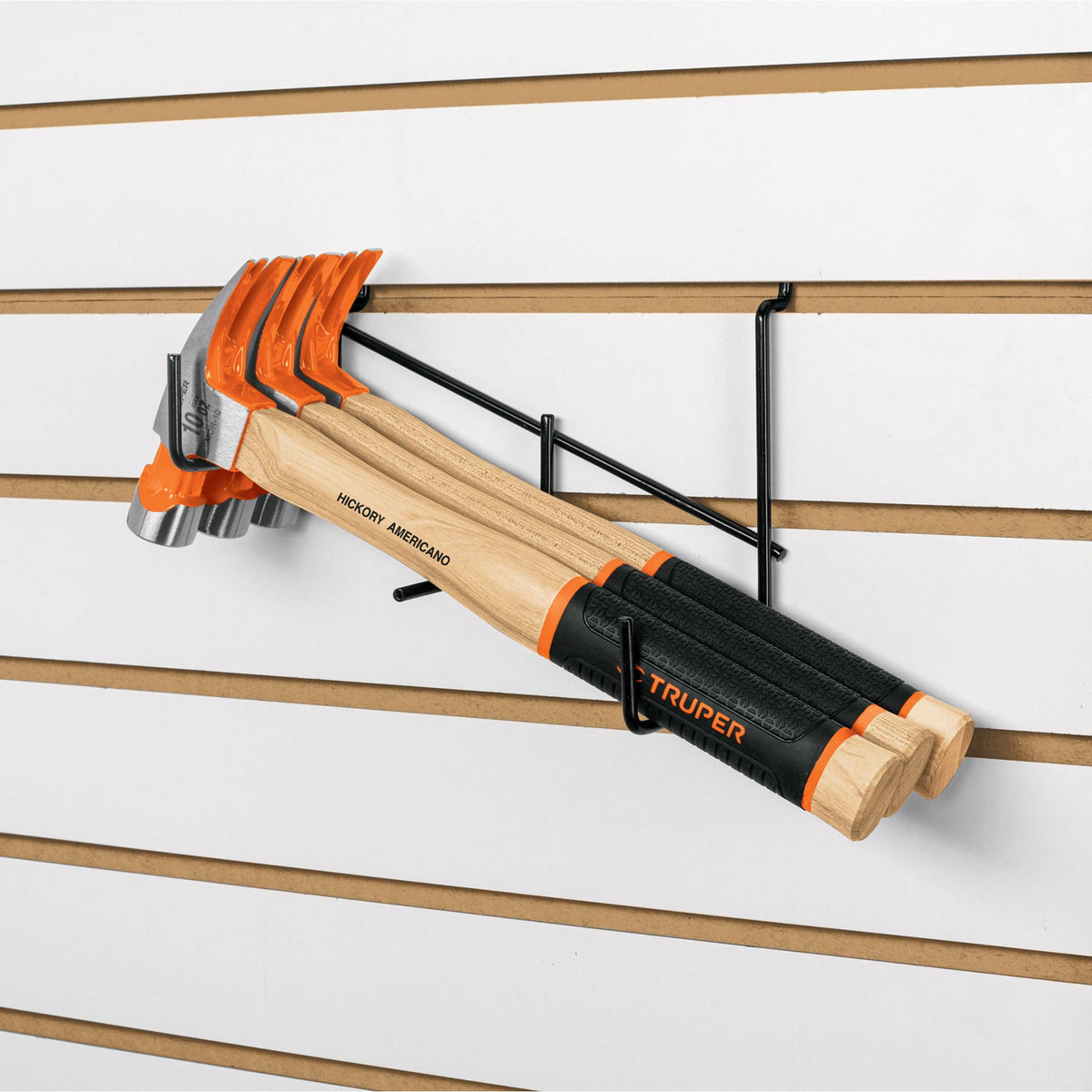 Rack para 3 martillos pulidos, uña curva