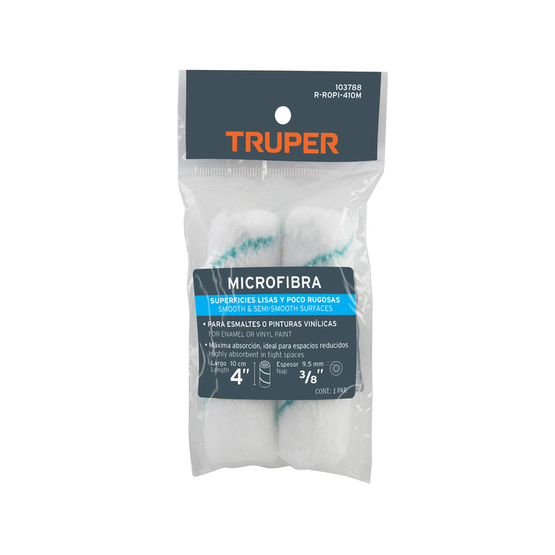 Bolsa c/2 felpas p/mini rodillo de microfibra 4'x3/8',TRUPER