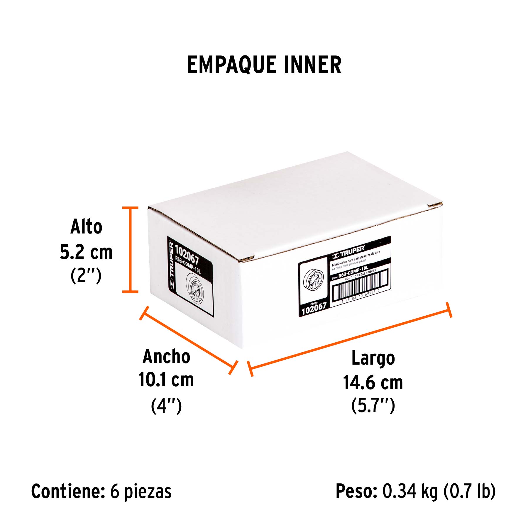 Manómetro para compresores Grupo 1, Truper