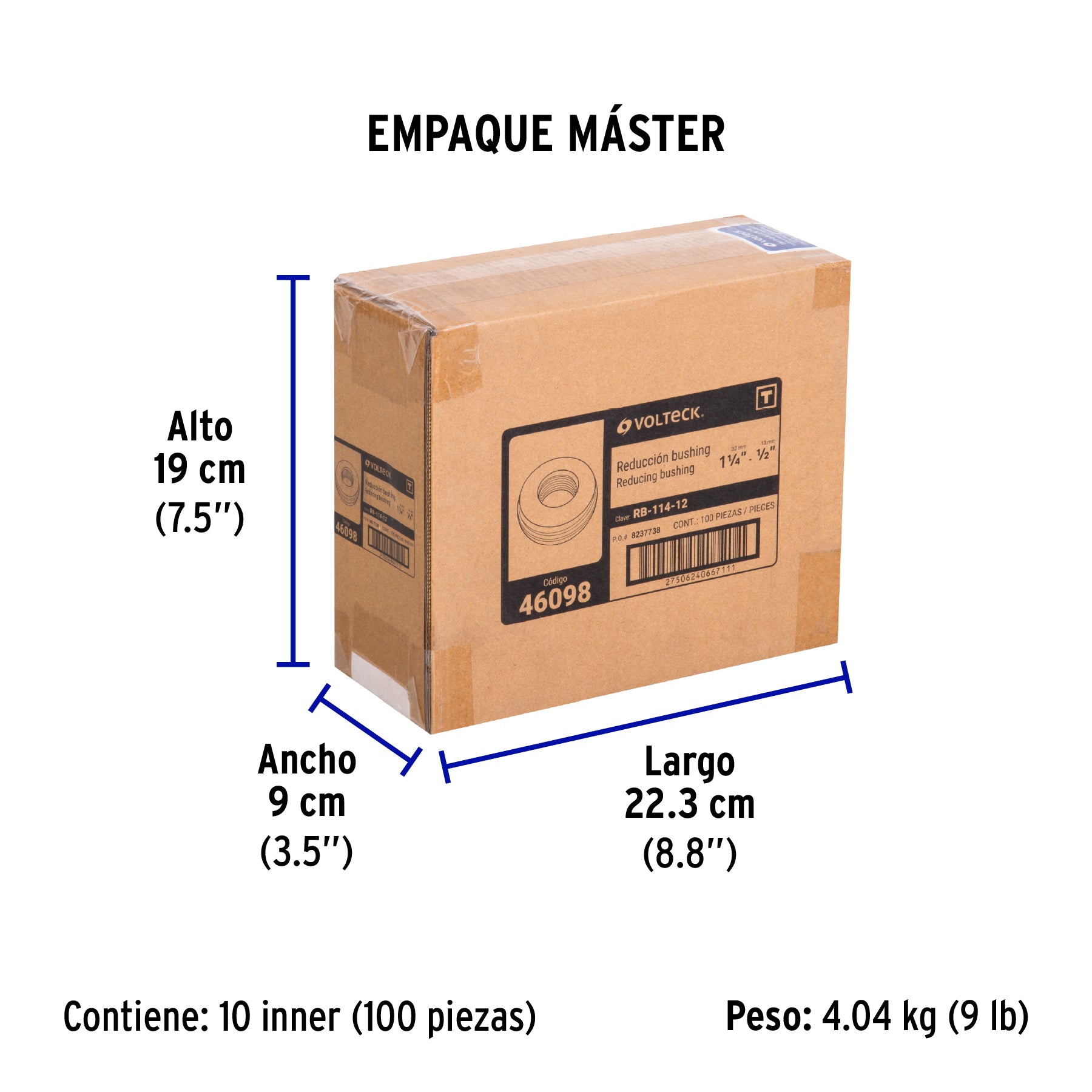 Reducción bushing 1-1/4" a 1/2"