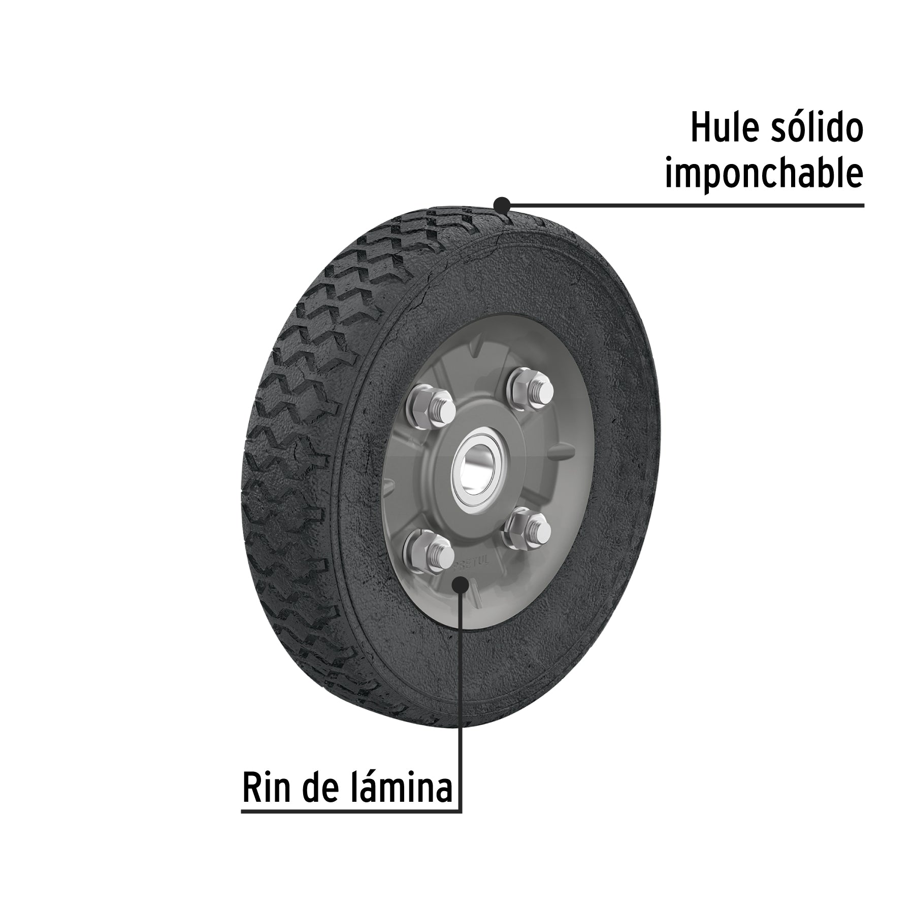Rueda para diablo 7", un balero
