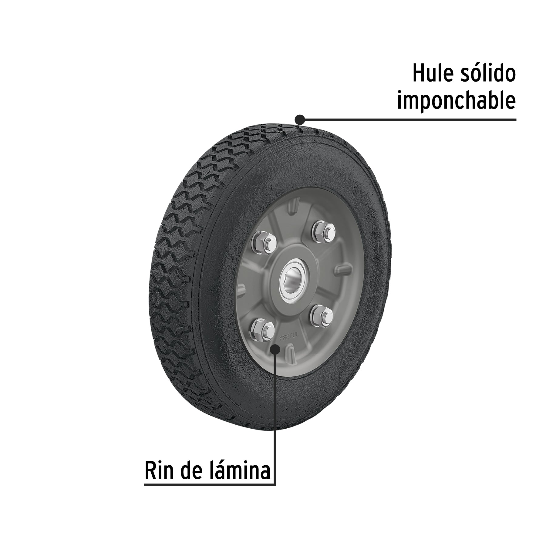 Rueda para diablo 8", doble balero
