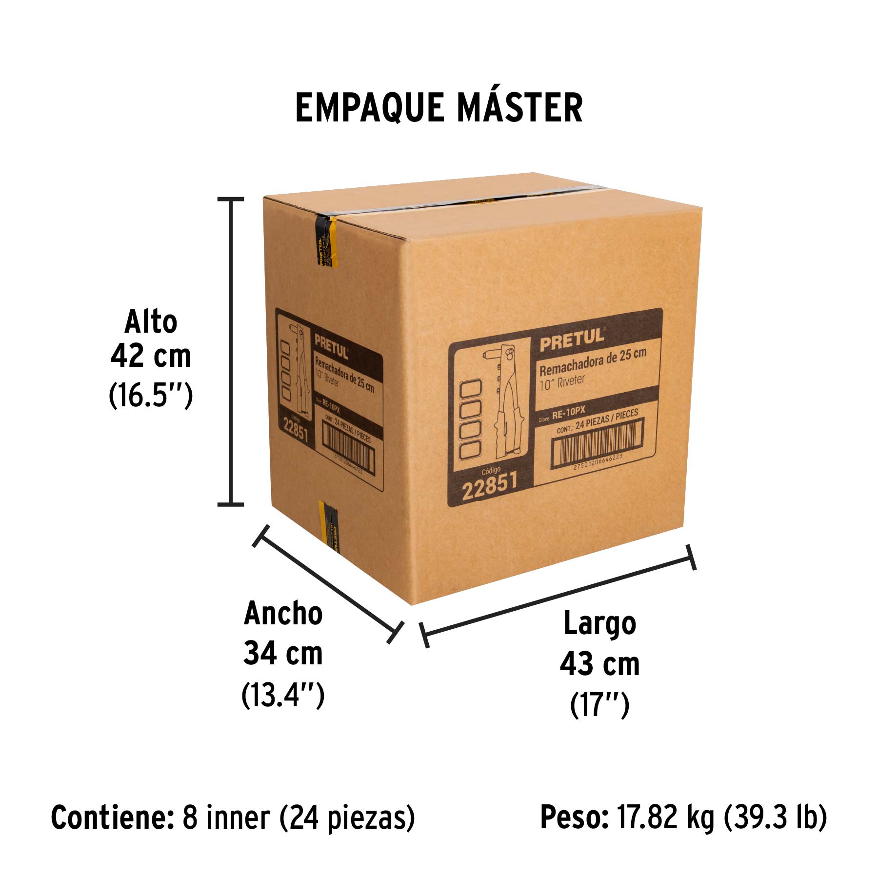 Remachadora 10" con remaches, pretul