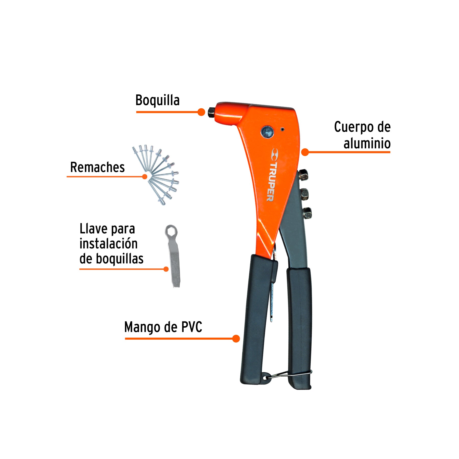 Remachadora 9" profesional con remaches