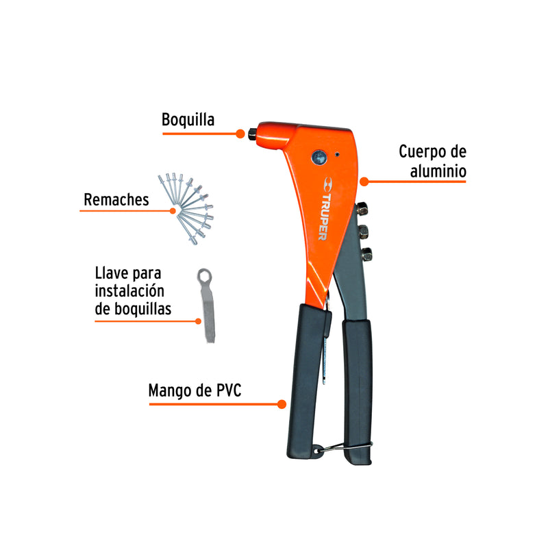 Remachadora 9" profesional con remaches