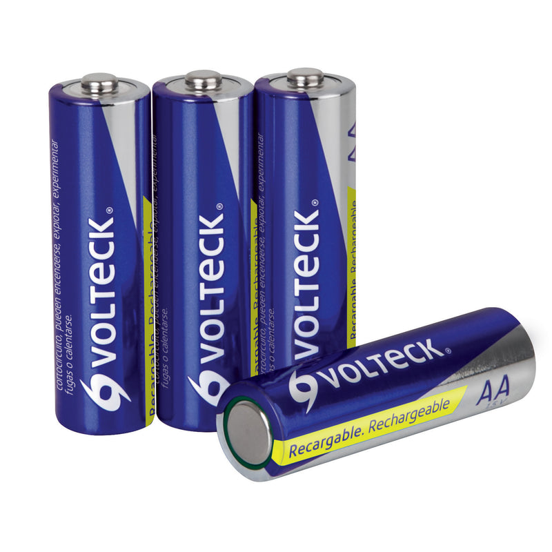 Pilas recargables, uso general, AA, 1,300 mAh, 4 piezas