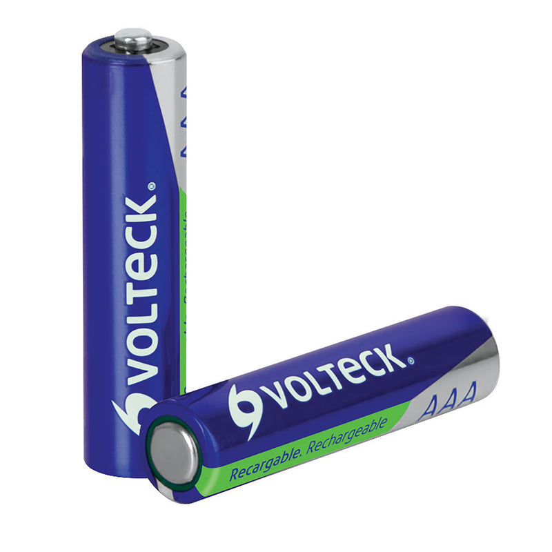 Pilas recargables, larga duración, AAA, 1,000 mAh, 2 piezas