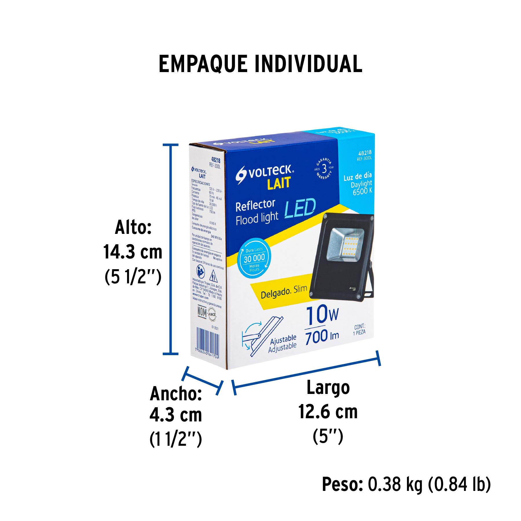 Reflector delgado de LED, 10 W