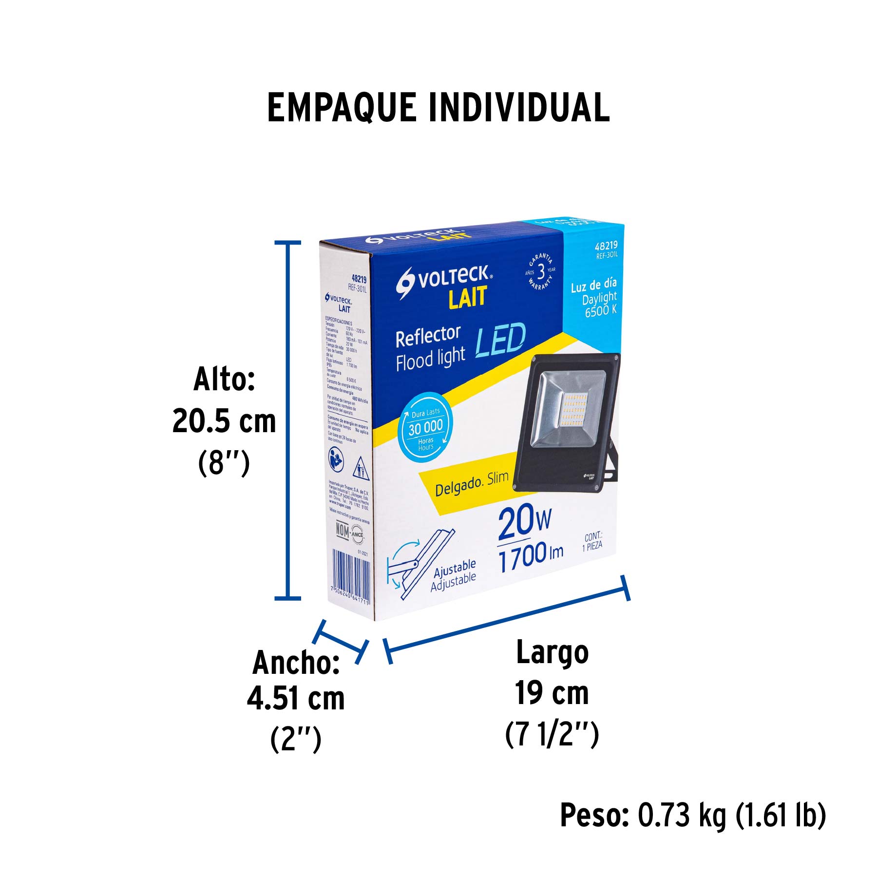 Reflector delgado de LED, 20 W