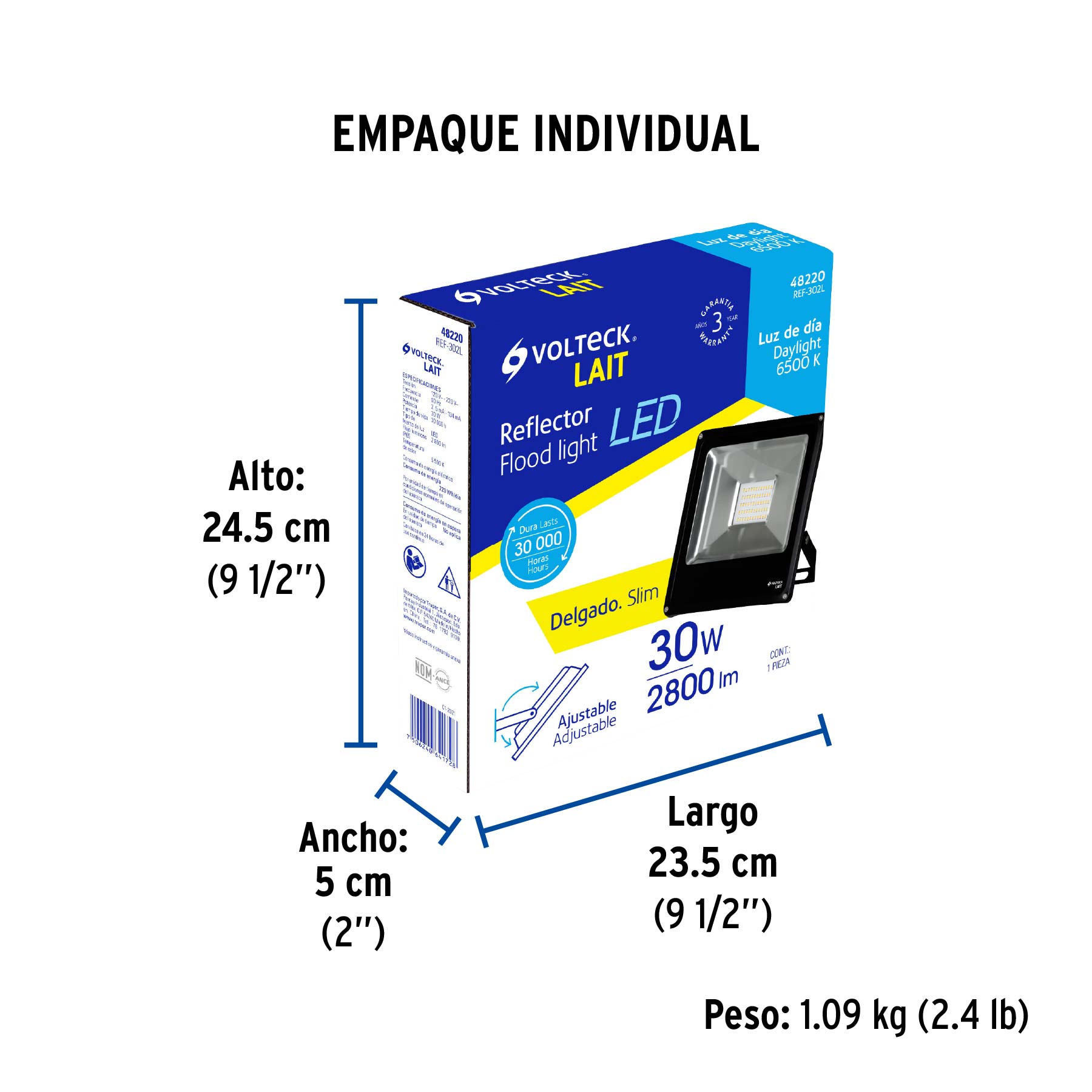 Reflector delgado de LED, 30 W