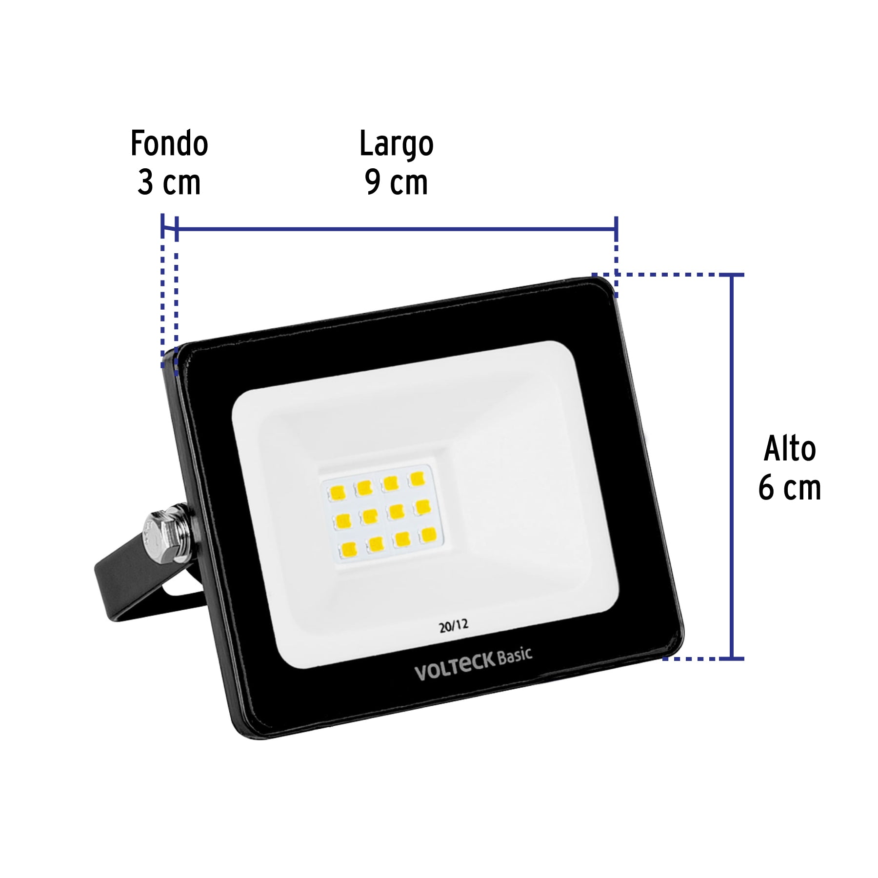 Reflector ultra delgado LED, 10 W, luz cálida,Volteck Basic
