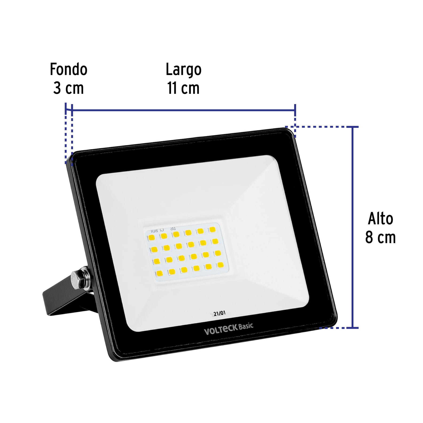 Reflector ultra delgado LED, 20 W, luz cálida,Volteck Basic