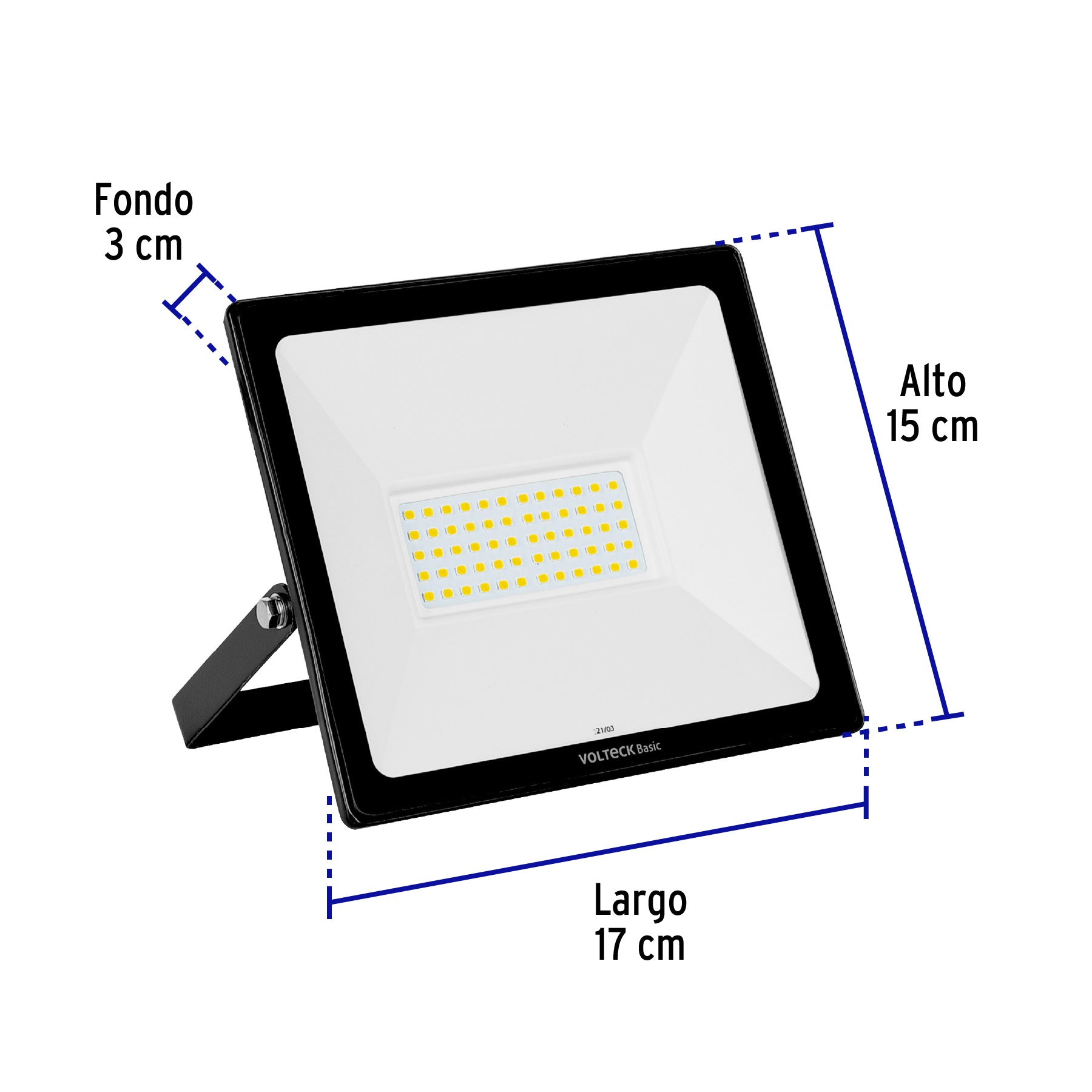 Reflector ultra delgado LED, 50 W, luz cálida,Volteck Basic