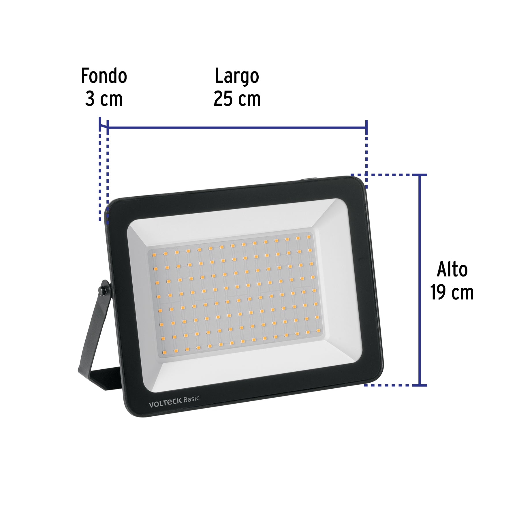 Reflector ultra delgado LED, 100W, luz cálida,Volteck Basic