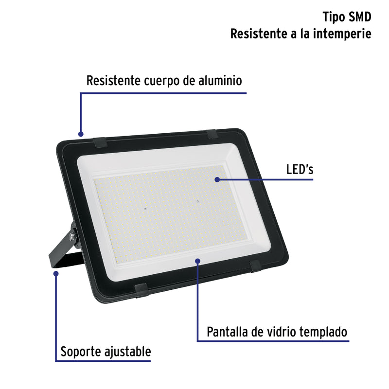 Reflector ultra delgado LED 400 W luz de día, Volteck Basic