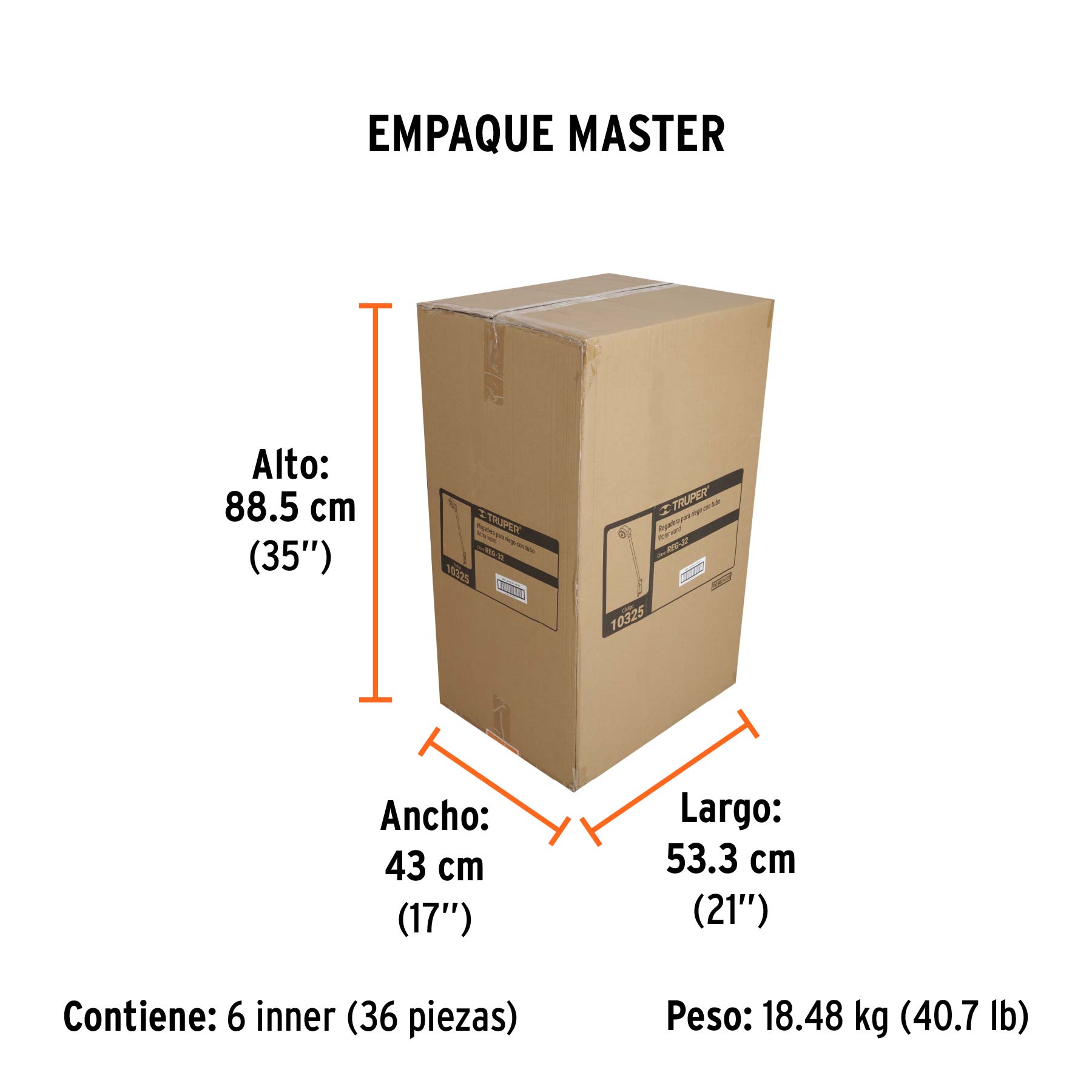 Aspersor tipo regadera con tubo de 32"